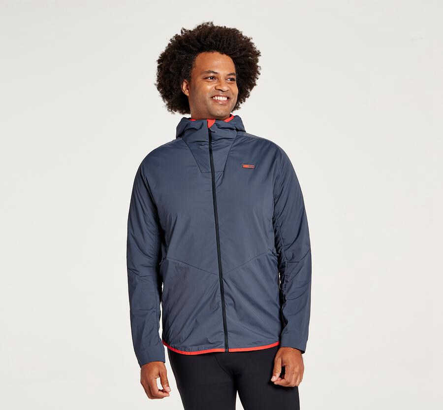 Hoka One One Jackets Mens Blue - Hybrid Run - 70842BFEZ